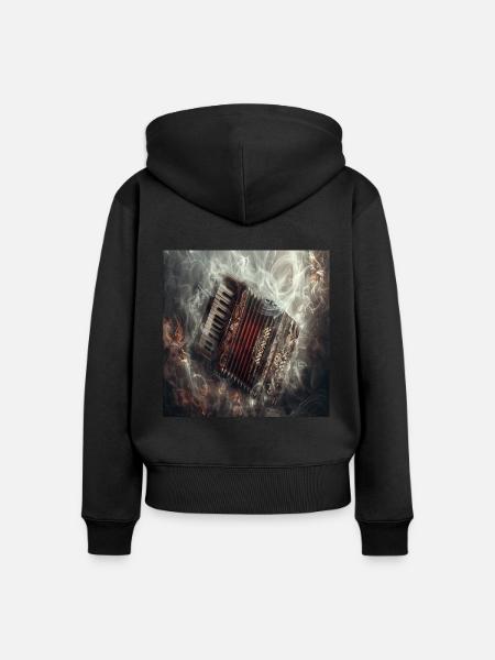 Akkordeon - Frauen Premium Bio Zip Hoodie - Schwarz