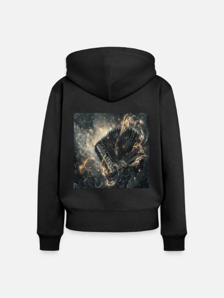 Akkordeon - Frauen Premium Bio Zip Hoodie - Schwarz