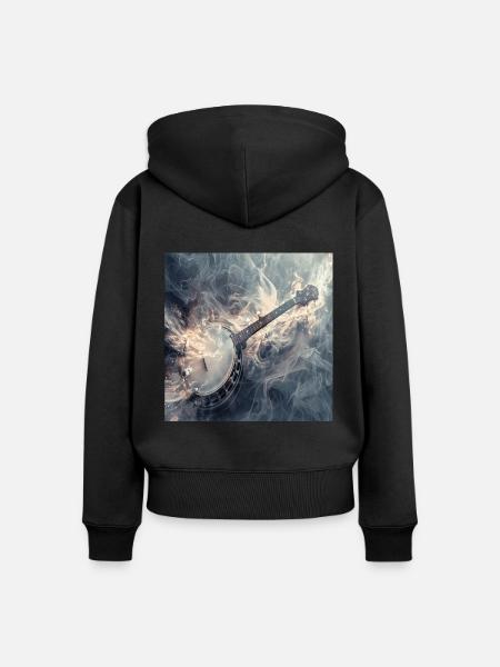 Banjo - Frauen Premium Bio Zip Hoodie - Schwarz