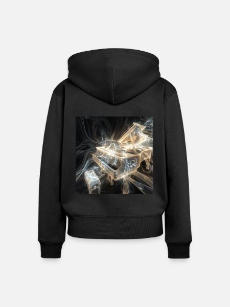 Klavier - Frauen Premium Bio Zip Hoodie - Schwarz