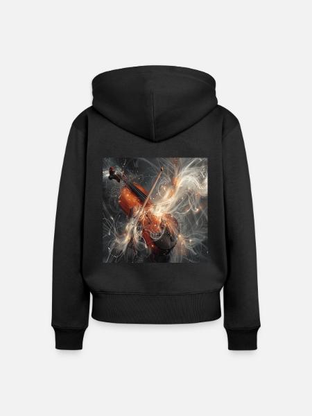 Violine - Frauen Premium Bio Zip Hoodie - Schwarz