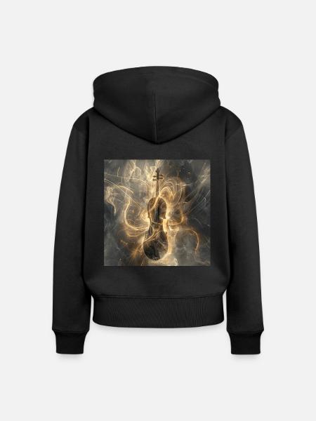 Violine - Frauen Premium Bio Zip Hoodie - Schwarz