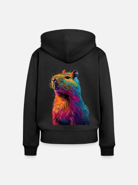 Wasserschwein - Frauen Premium Bio Zip Hoodie - Schwarz
