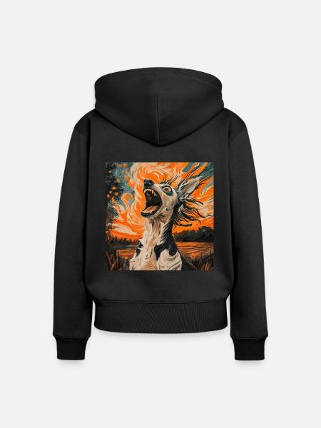Chinesischer Schopfhund - Frauen Premium Bio Zip Hoodie - Schwarz