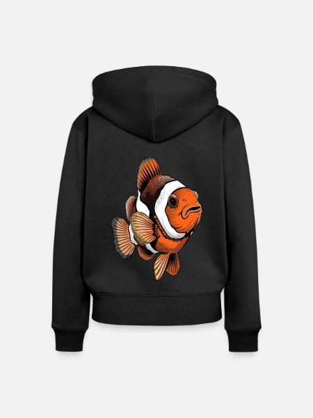 Clownfisch - Frauen Premium Bio Zip Hoodie - Schwarz
