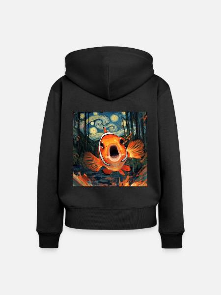 Clownfisch - Frauen Premium Bio Zip Hoodie - Schwarz