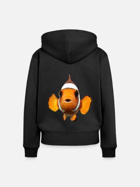 Clownfisch - Frauen Premium Bio Zip Hoodie - Schwarz