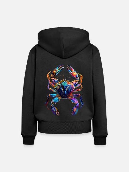 Krabbe - Frauen Premium Bio Zip Hoodie - Schwarz