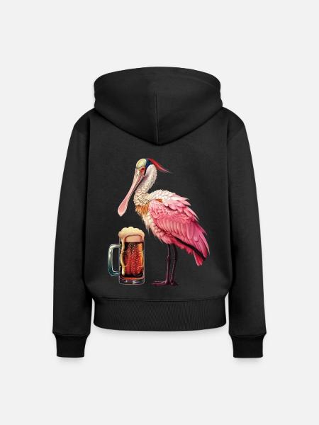 Spoon Bier - Frauen Premium Bio Zip Hoodie - Schwarz
