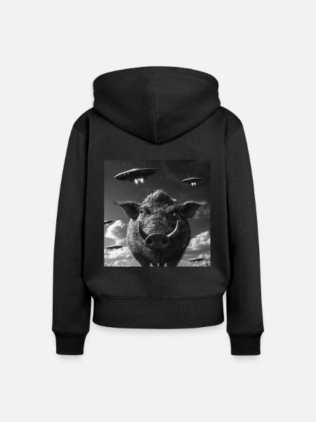 Warzenschwein - Frauen Premium Bio Zip Hoodie - Schwarz