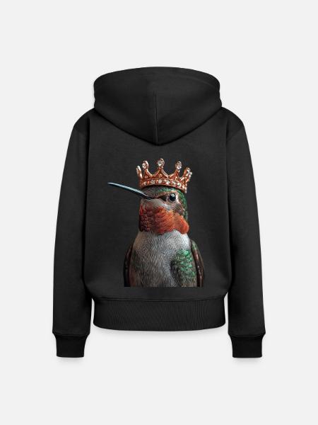 Kolibri - Frauen Premium Bio Zip Hoodie - Schwarz