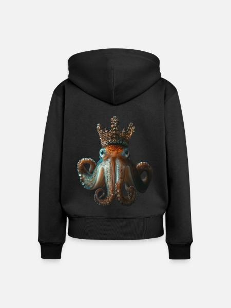 Tintenfisch - Frauen Premium Bio Zip Hoodie - Schwarz