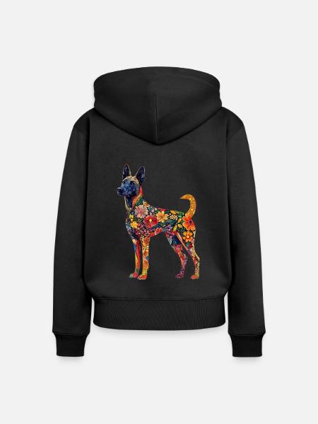 Belgischer Malinois - Frauen Premium Bio Zip Hoodie - Schwarz