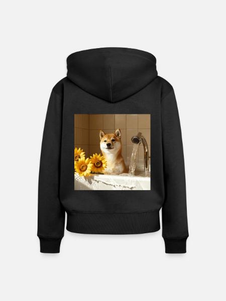 Shiba Inu - Frauen Premium Bio Zip Hoodie - Schwarz