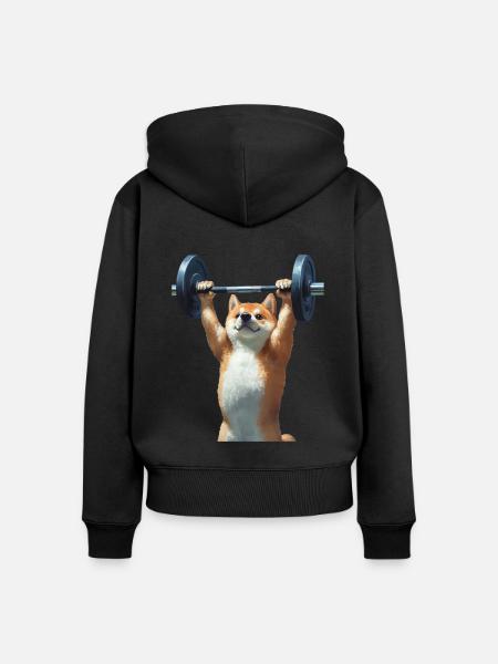 Shiba Inu - Frauen Premium Bio Zip Hoodie - Schwarz