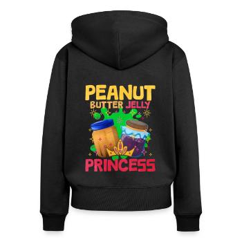 Gelee Erdnussbutter - Frauen Premium Bio Zip Hoodie - Schwarz - Hinten - Julia (174cm)