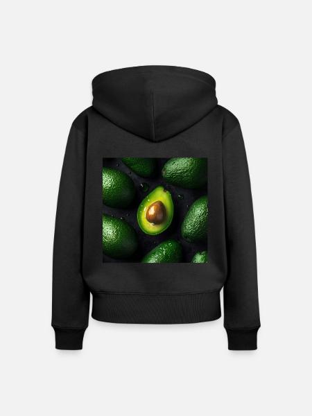 Avocado - Frauen Premium Bio Zip Hoodie - Schwarz