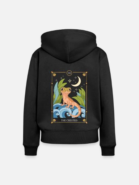Tarotkarte - Frauen Premium Bio Zip Hoodie - Schwarz