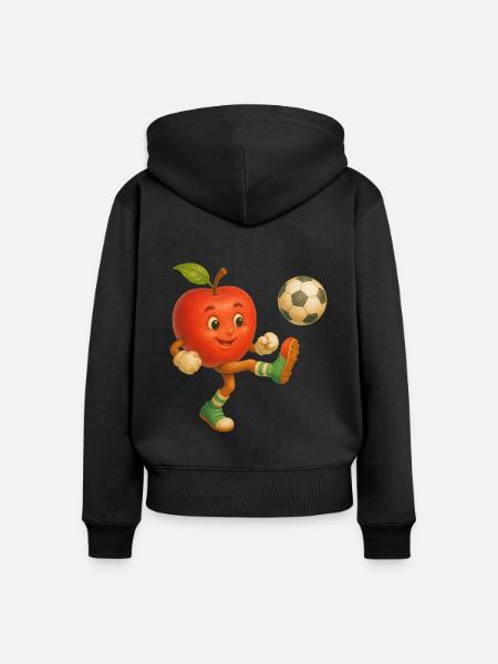 Apfel - Frauen Premium Bio Zip Hoodie - Schwarz