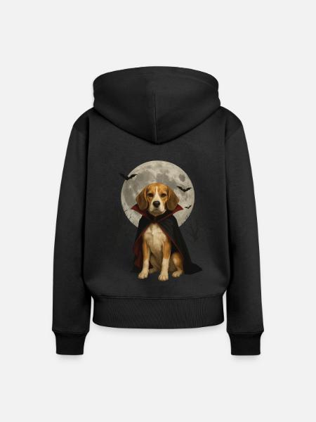 Beagle - Frauen Premium Bio Zip Hoodie - Schwarz