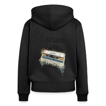 Dreams of Music Mixtape Retro Cassette Nostalgia - Sweat à capuche zippé Premium bio Femme - noir - Dos - Julia (174cm)