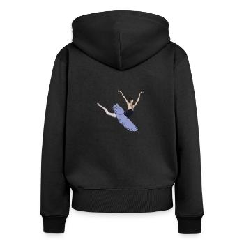 schwebende elegante Ballerina - Frauen Premium Bio Zip Hoodie - Schwarz - Hinten - Julia (174cm)