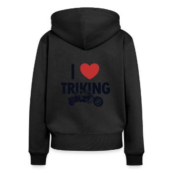 I love Triking Three-Wheeled Motorcycle - Women's Premium Organic Zip Hoodie - black - Back - Julia (174cm)