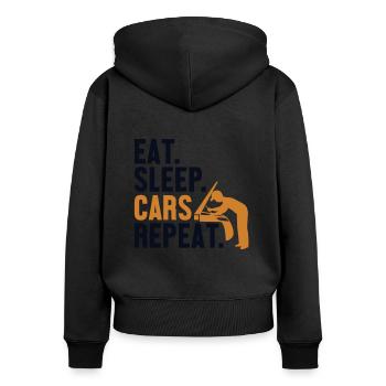 Eat Sleep Cars Repeat Mécanicien automobile - Sweat à capuche zippé Premium bio Femme - noir - Dos - Julia (174cm)