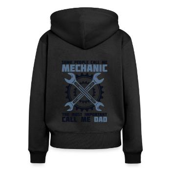 Most Important Call Me Dad Mécatronicien - Sweat à capuche zippé Premium bio Femme - noir - Dos - Julia (174cm)