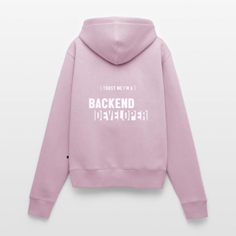 Trust Me I'm Backend Developer Developer Coder Frauen Premium Bio Zip Hoodie