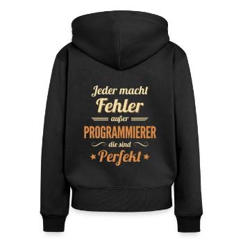 Programmierer sind Perfekt Coder Engineer - Women's Premium Organic Zip Hoodie - black - Back - Julia (174cm)