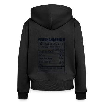 Programmierer Nährwertangaben Developer Coder - Frauen Premium Bio Zip Hoodie - Schwarz - Hinten - Julia (174cm)