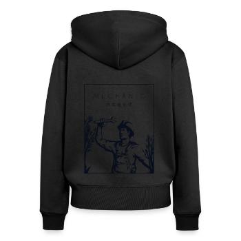 Mécanicien chinois Hanzi Mécatronicien Maître - Sweat à capuche zippé Premium bio Femme - noir - Dos - Julia (174cm)