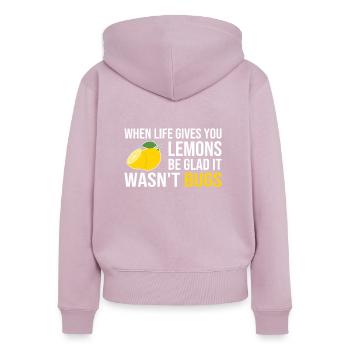 Life Gives You Lemons Not Bugs Developer Coder - Frauen Premium Bio Zip Hoodie - Altrosa - Hinten - Julia (174cm)