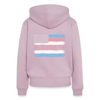 US Pride Smith Metal Work Gift Idea - Frauen Premium Bio Zip Hoodie - Altrosa - Hinten - Julia (174cm)