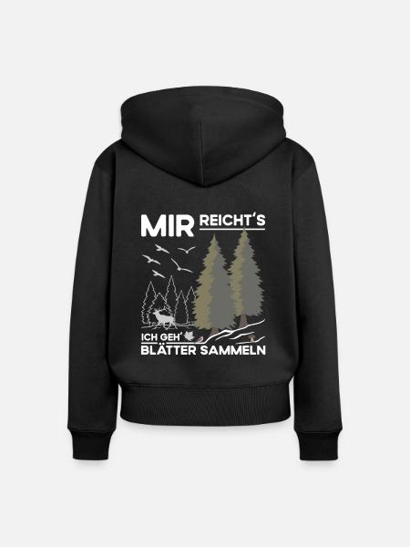 Blätter Sammeln - Frauen Premium Bio Zip Hoodie - Schwarz