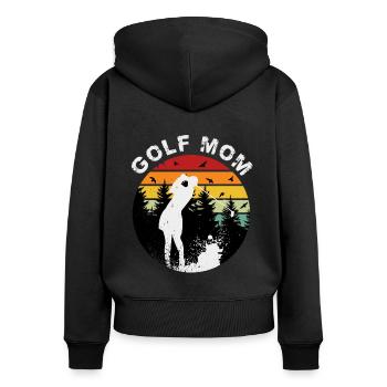 Golf, Mom, Mother's Day, Golfer, Golf, Golf, Golf Course - Women's Premium Organic Zip Hoodie - black - Back - Julia (174cm)