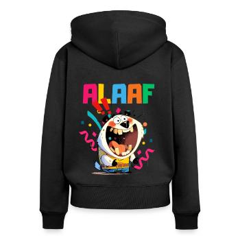 Carnaval Ours Kölle Alaaf Costume Cologne Drôle - Sweat à capuche zippé Premium bio Femme - noir - Dos - Julia (174cm)
