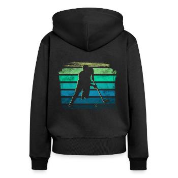 Floorball - Women's Premium Organic Zip Hoodie - black - Back - Julia (174cm)