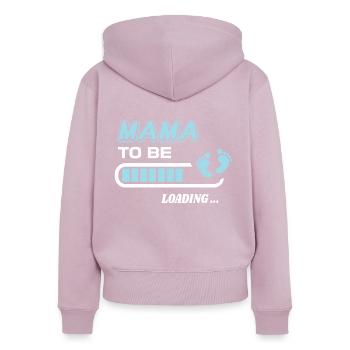 zukünftige Mutter. Warten Sie auf Geburtsgeschenk - Frauen Premium Bio Zip Hoodie - Altrosa - Hinten - Julia (174cm)