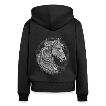 Cheval islandais Poney islandais Chevaux d’équitation - Sweat à capuche zippé Premium bio Femme - noir - Dos - Julia (174cm)