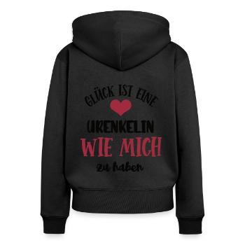 Ur-Enkelin Mädchen Enkelkind Urenkelin Kind Enkel - Frauen Premium Bio Zip Hoodie - Schwarz - Hinten - Julia (174cm)