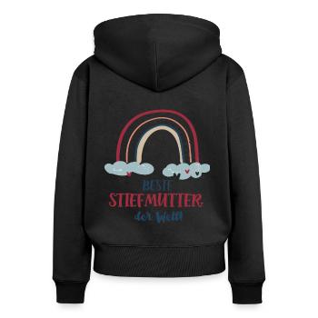Beste Stiefmutter Outfit Regenbogen Stiefmama Mama - Frauen Premium Bio Zip Hoodie - Schwarz - Hinten - Julia (174cm)