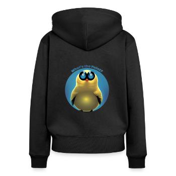 Vogel - Quel est l’intérêt - Sweat à capuche zippé Premium bio Femme - noir - Dos - Julia (174cm)