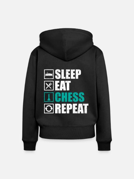 Schach - Frauen Premium Bio Zip Hoodie - Schwarz