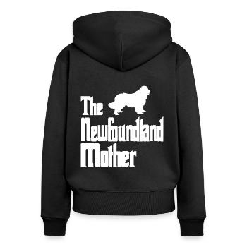 Neufundländer - Hunde Mutter Frauchen - Frauen Premium Bio Zip Hoodie - Schwarz - Hinten - Julia (174cm)