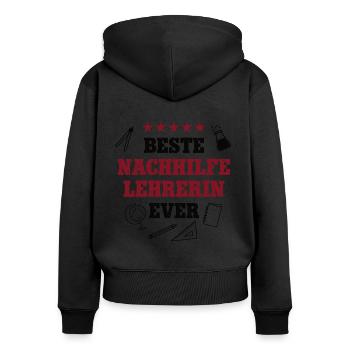 Beste Nachhilfe Lehrerin Studentin Nachhilfelehrer - Frauen Premium Bio Zip Hoodie - Schwarz - Hinten - Julia (174cm)