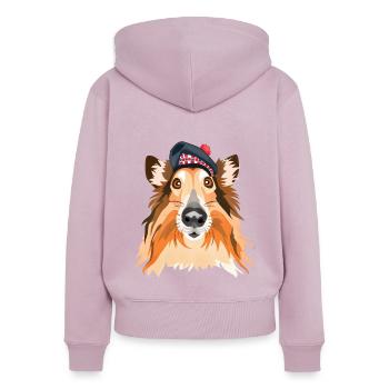 Scottish collie - Women's Premium Organic Zip Hoodie - dusky pink - Back - Julia (174cm)