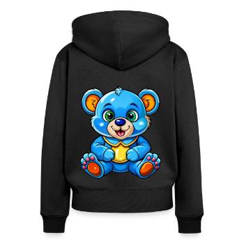 Blue Teddy - Women's Premium Organic Zip Hoodie - black - Back - Julia (174cm)