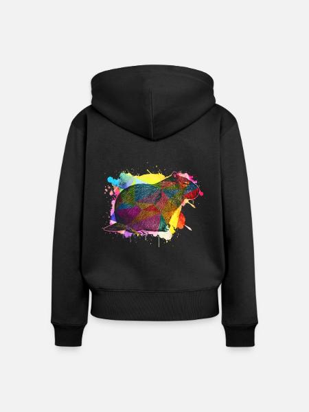 Capybara - Frauen Premium Bio Zip Hoodie - Schwarz